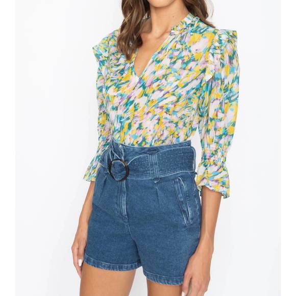 NEW CABALLERO julia top in feather strokes - Picture 2 of 4